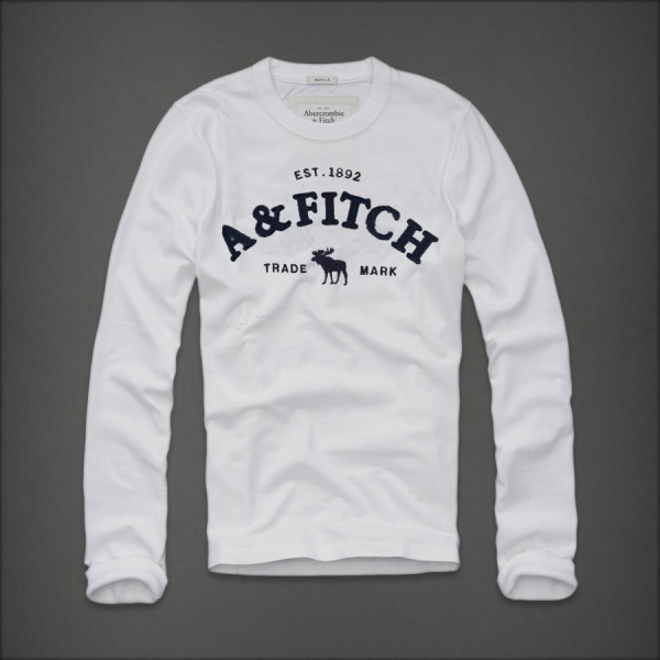 Abercrombie Fitch Hombres De Cuello Redondo Largo Remera AF5862